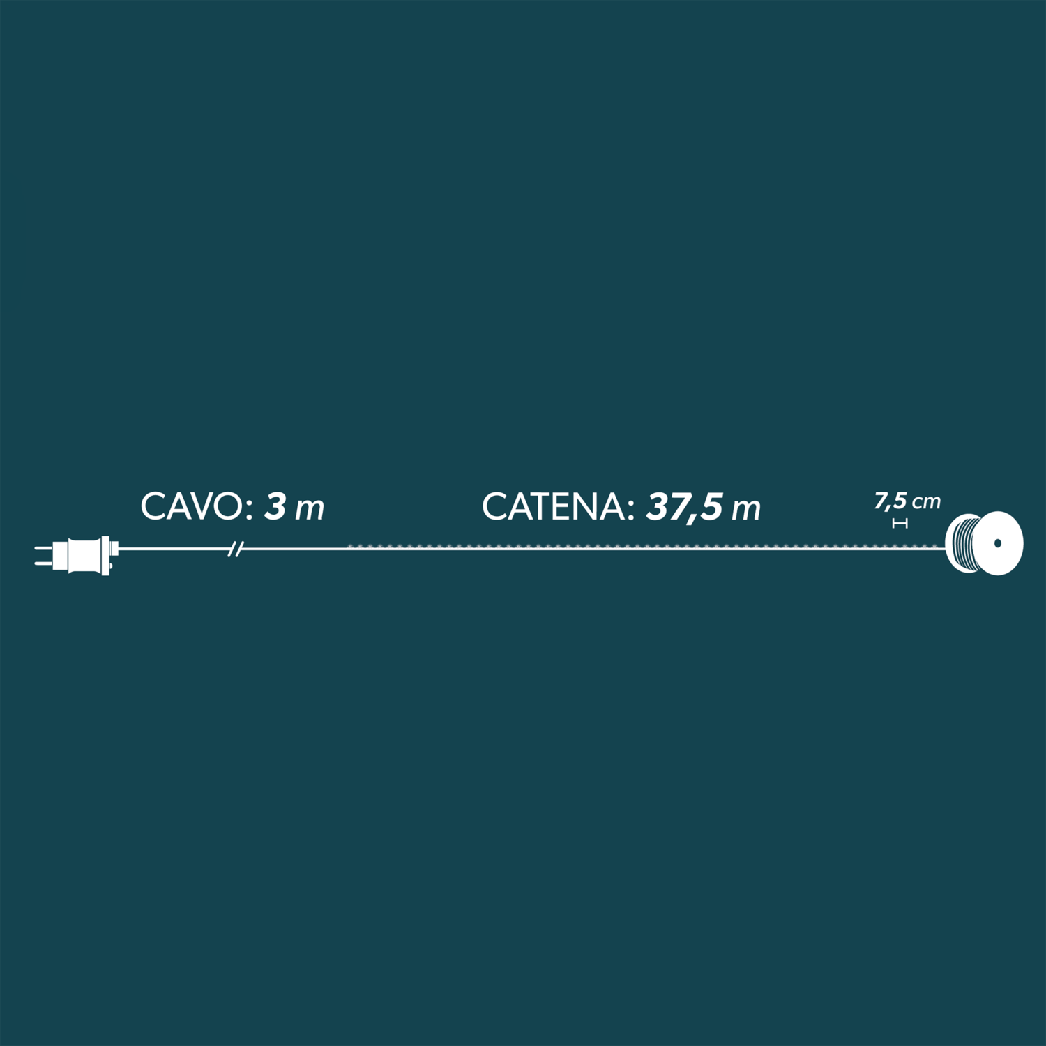 DICTROLUX - Catena Luminosa 500 microled Bianco Caldo 37,5 metri
